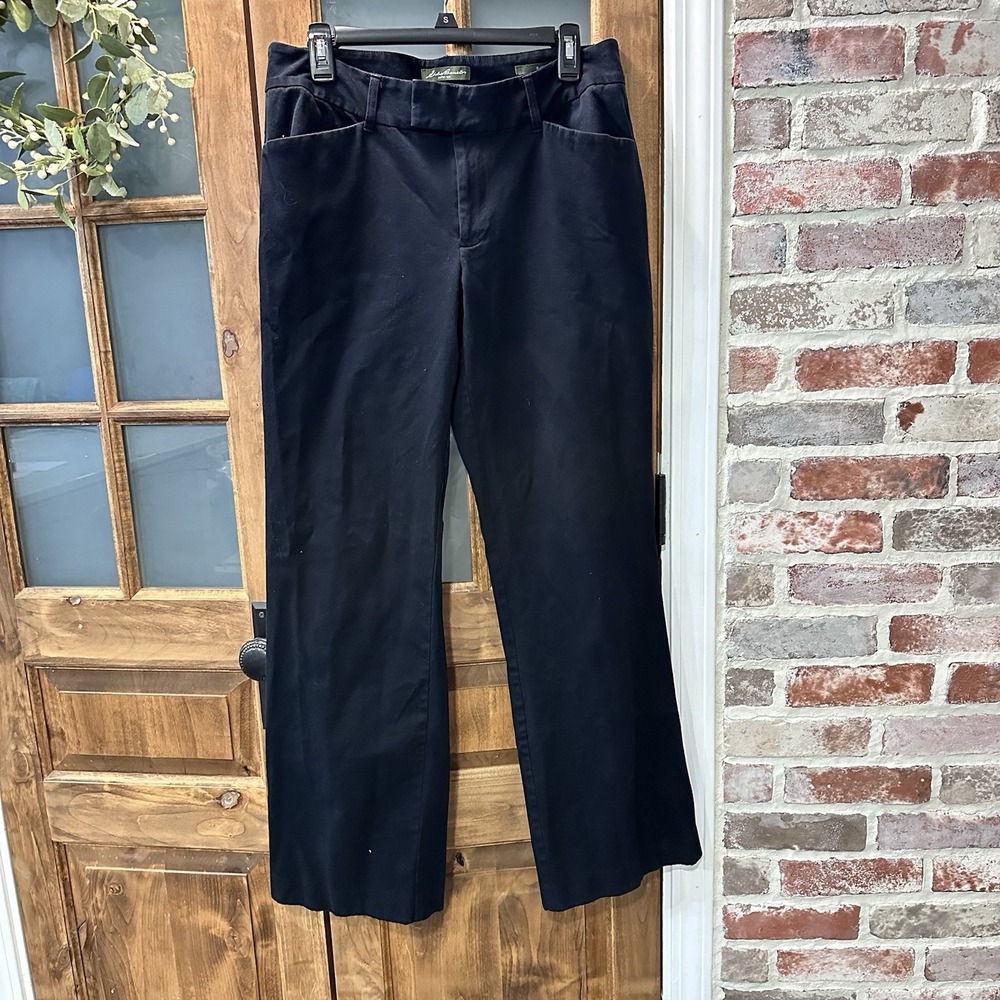 Eddie Bauer Womens Black Blakely Fit Straight‎ Leg Dress Pants Size 12L